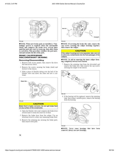 Arctic Cat Blast ZR LT M 4000 Snowmobile Service Manual sample page with service data and tables