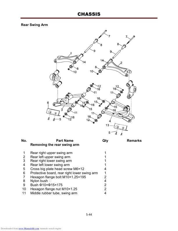 HiSun HS800 UTV Service Manual sample page showing schematics and diagrams