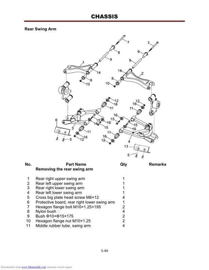 HiSun HS800 UTV Service Manual sample page showing schematics and diagrams