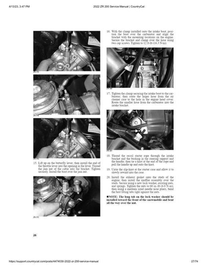 Arctic Cat ZR200 Snowmobile Service Manual sample page from the repair manual