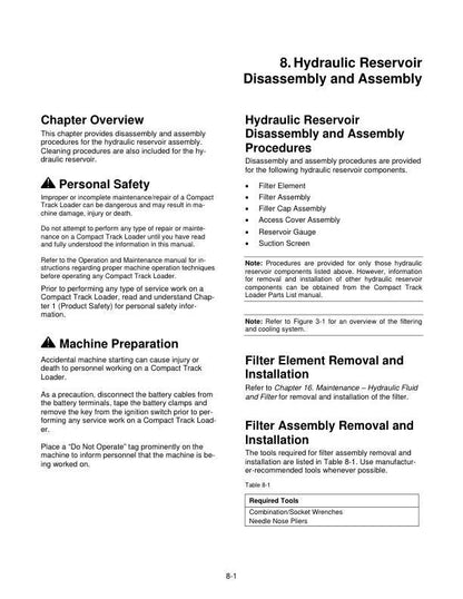 Terex R070 T Track Loader Service Manual sample page showing repair procedures