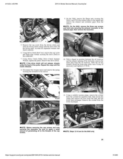 Arctic Cat ZR XF M Pantera 5000 7000 9000 Snowmobile Service Manual sample page with diagrams and specifications