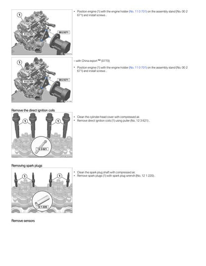 BMW S1000 XR K69 Motorcycle Service Manual table of contents