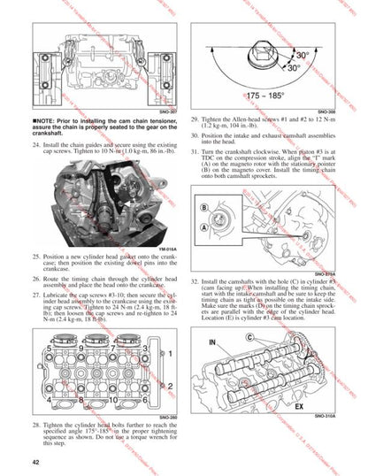 Yamaha SR Viper Snowmobile Service Manual sample page showing repair procedures