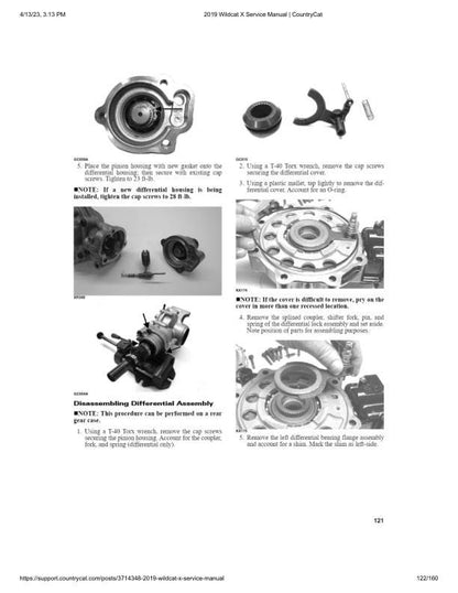 Arctic Cat Wildcat X 1000 UTV Service Manual sample page from the repair manual