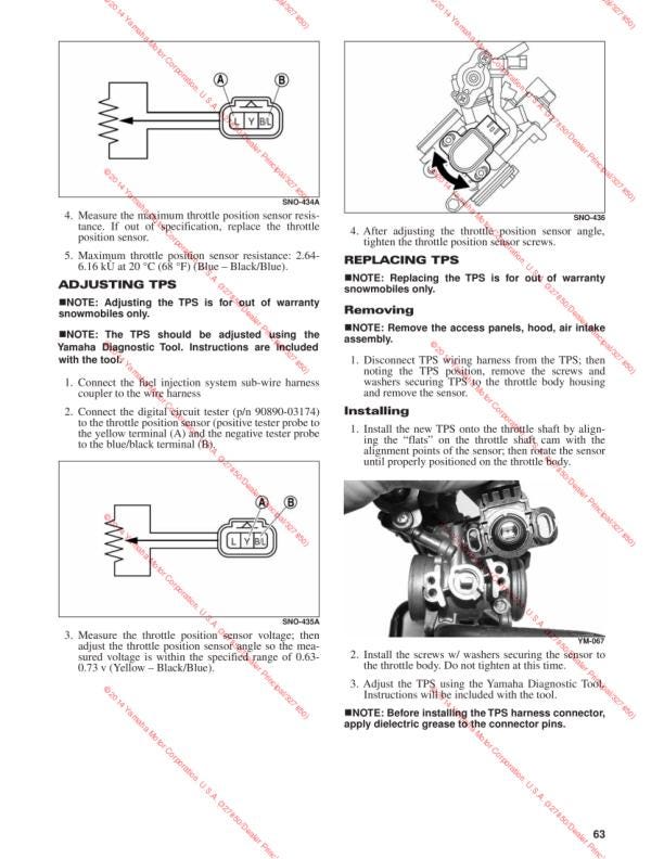 Yamaha SR Viper Snowmobile Service Manual sample page from the repair manual