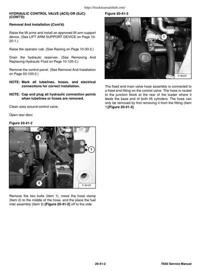 Bobcat T650 Compact Track Loader Service Manual sample page showing repair procedures