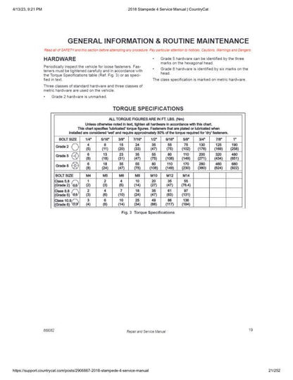 Textron (Arctic Cat) Stampede XTR UTV Service Manual sample page from service manual