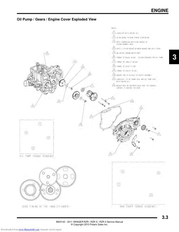 Polaris RZR 800 RZR-S RZR-4 UTV Service Manual sample page from service manual