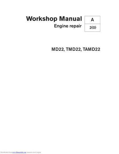 Volvo Penta MD22 TMF22 TAMD22 Engine Service Manual factory service manual title page