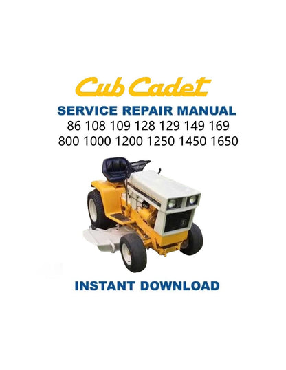 Cub Cadet 86-1650 Tractor Service Manual - Service Manual PDF Instant Download