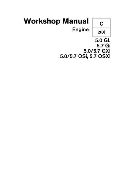 Volvo Penta 5.0 5.7 GL Gi Xi OSi OSXi Engine Service Manual factory service manual title page
