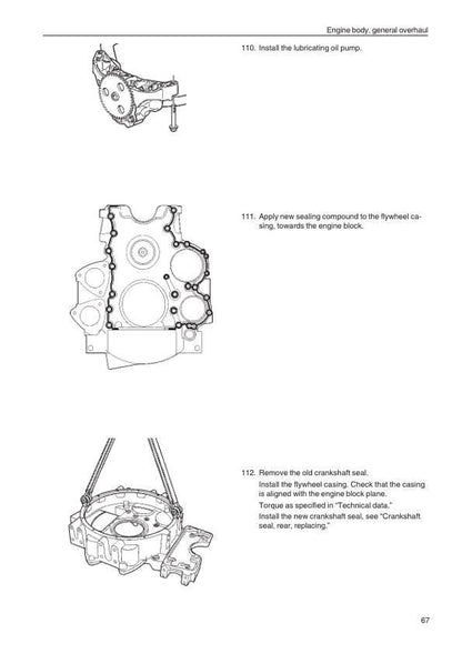 Volvo Penta TAD 1640 1641 1642 Engine Service Manual sample page showing repair procedures