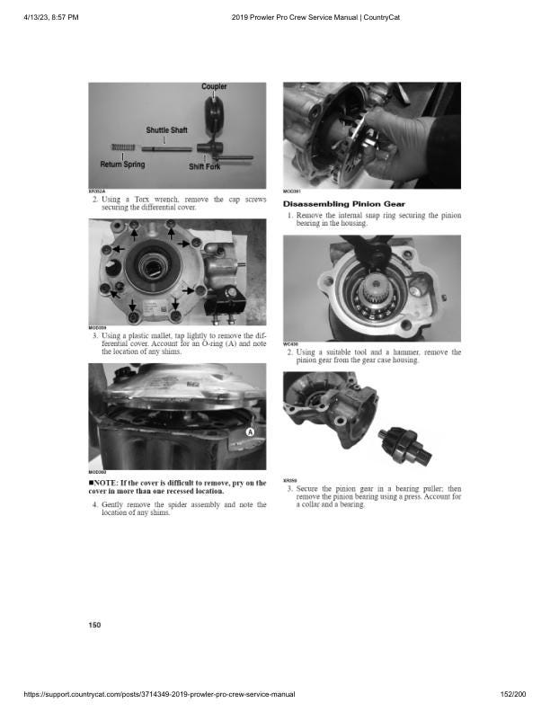 Arctic Cat Prowler Pro CREW UTV Service Manual sample page from the repair manual