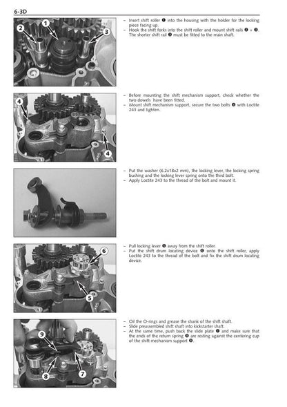 KTM 400 520 620 640 660 LC4 Engine Service Manual sample page with service data and tables