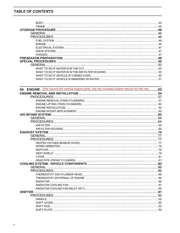 Can-Am Outlander 850 1000 ATV Service Manual sample page from service manual