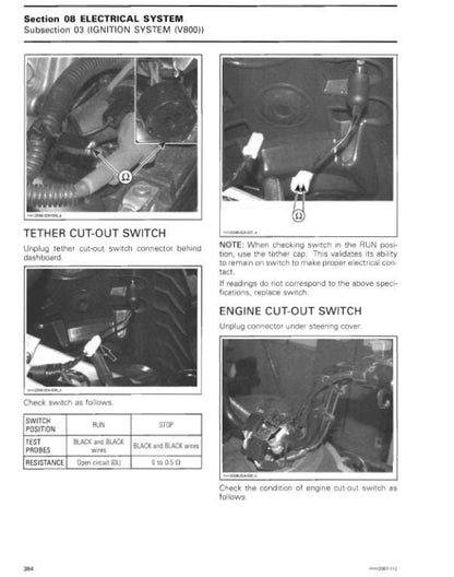 Skidoo Expedition Freestyle Tundra Legend Snowmobile Service Manual sample page showing repair procedures