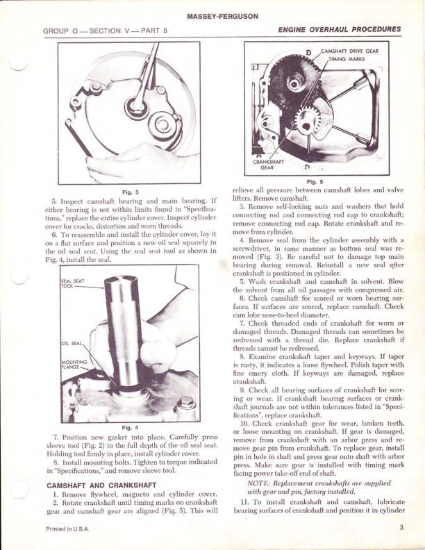 Massey Ferguson MF14 Tractor Service Manual sample page showing schematics and diagrams