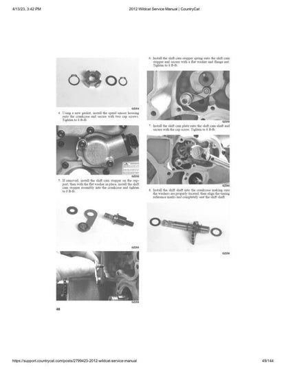 Arctic Cat Wildcat 1000 UTV Service Manual sample page with diagrams and specifications