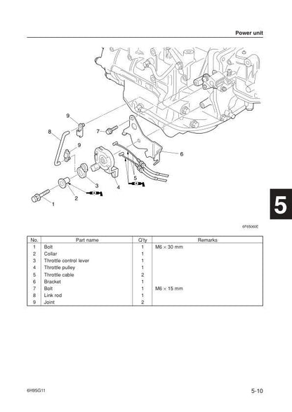 Yamaha EK40G EK40J Outboard Service Manual sample page showing repair procedures