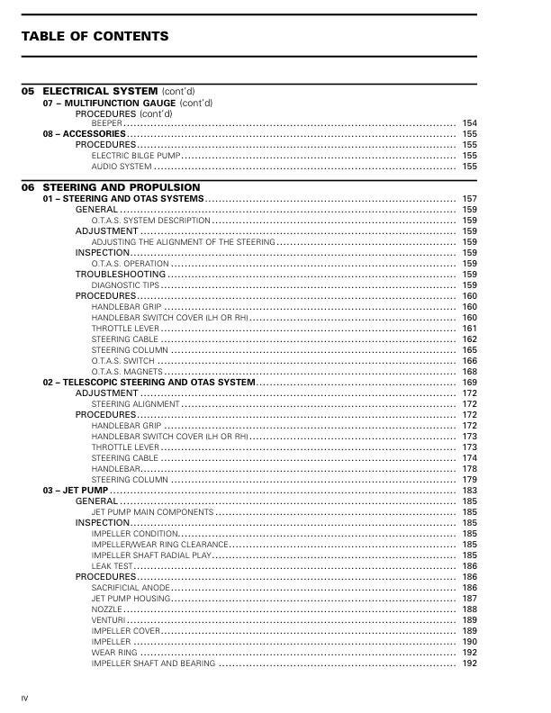 Sea-Doo Spark Service Manual sample page showing repair procedures