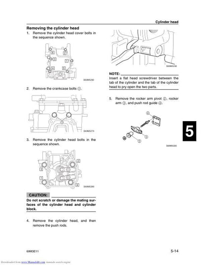 Yamaha 40V 50H 40W 50W Outboard Service Manual sample page with technical illustrations