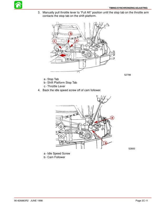 Mercury Mariner 20 25 Outboard Service Manual sample page with diagrams and specifications