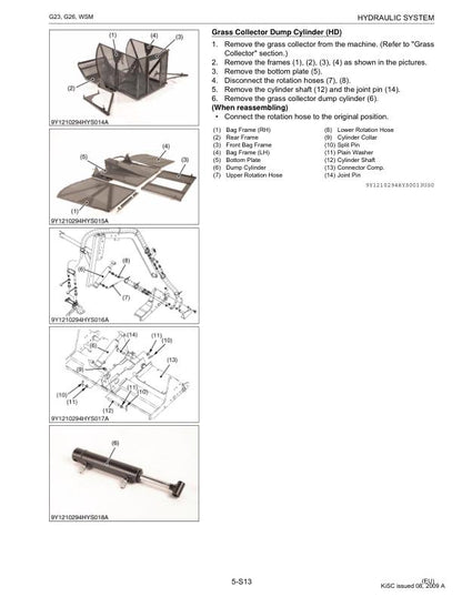 Kubota G 23 26 Mower Service Manual sample page showing schematics and diagrams