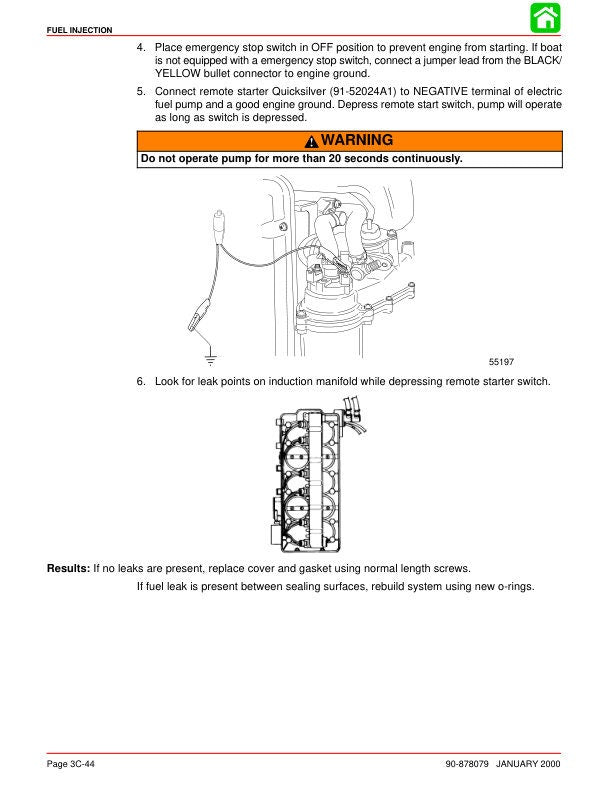 Mercury Mariner 135 150 175 200 Outboard Service Manual sample page with diagrams and specifications