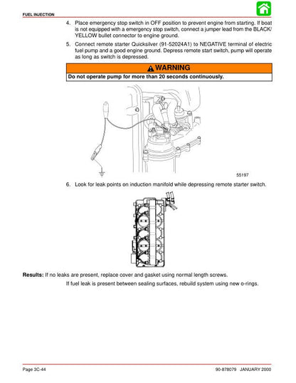 Mercury Mariner 135 150 175 200 Outboard Service Manual sample page with diagrams and specifications