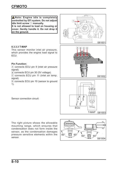 CFMOTO GT 400 650 Motorcycle Service Manual sample page showing repair procedures