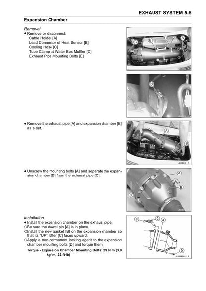 Kawasaki Jetski Ultra 150 Service Manual sample page from the repair manual