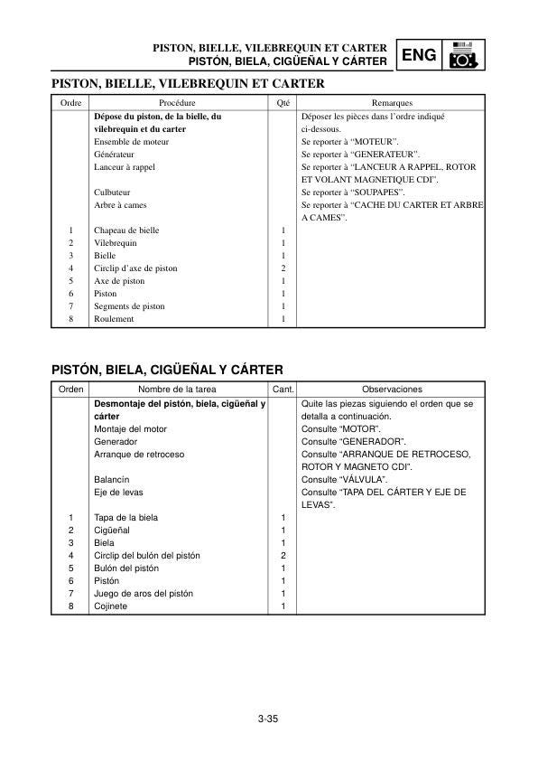 Yamaha EF 2000 Generator Service Manual sample page with technical illustrations