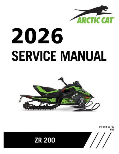 Arctic Cat ZR 200 Snowmobile Service Manual factory service manual title page