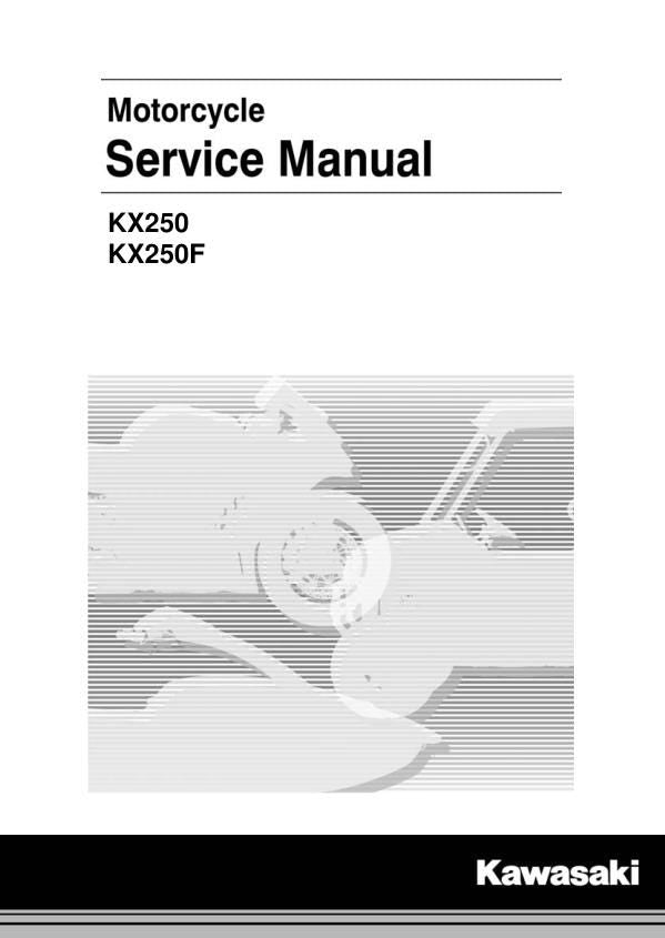 Kawasaki KX 250 KX250F Service Manual factory service manual title page
