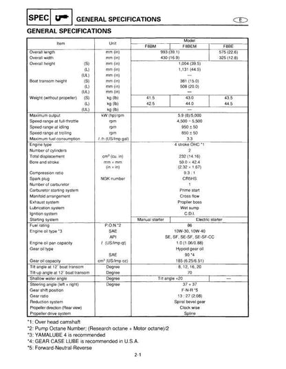Yamaha F8B F9.9A F9.9B T9.9U Outboard Service Manual sample page from service manual
