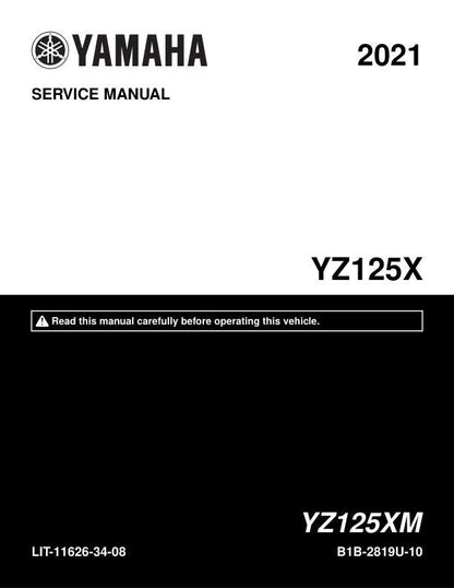 Yamaha YZ 125 YZ125X Motorcycle Service Manual factory service manual title page