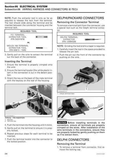 Skidoo Skandic 600 900 Snowmobile Service Manual sample page with service data and tables