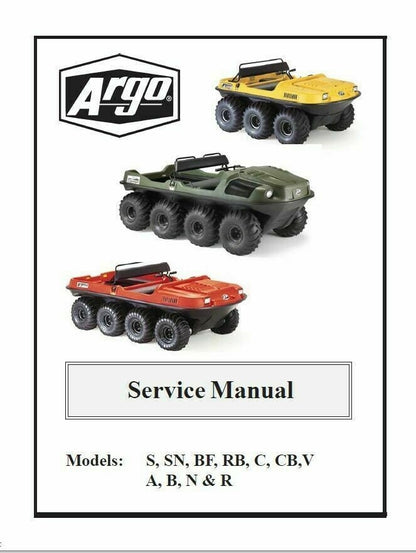 Argo S SN BF RB C CB V A B N R Service Manual factory service manual title page