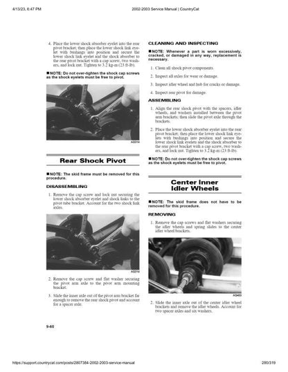 Arctic Cat Bearcat Wide Track Touring Trail Snowmobile Service Manual sample page showing schematics and diagrams