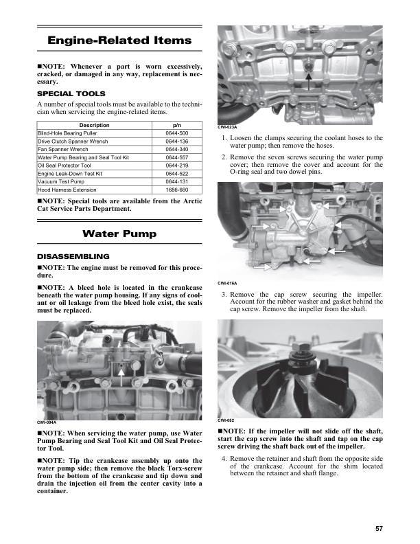 Arctic Cat ZR Riot Norseman M Alpha One 8000 Snowmobile Service Manual sample page from the repair manual