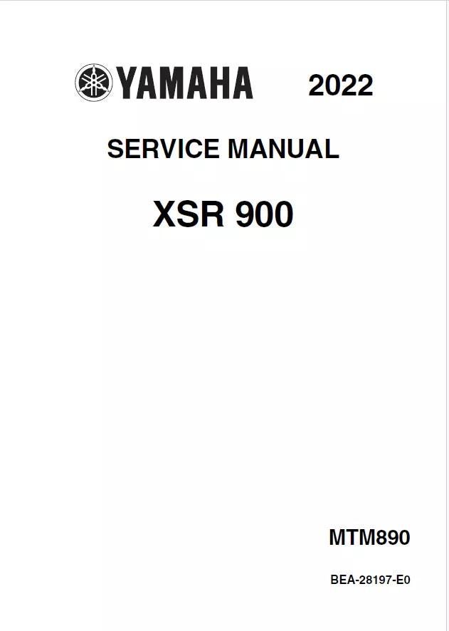 Yamaha XSR 900 Motorcycle Service Manual factory service manual title page