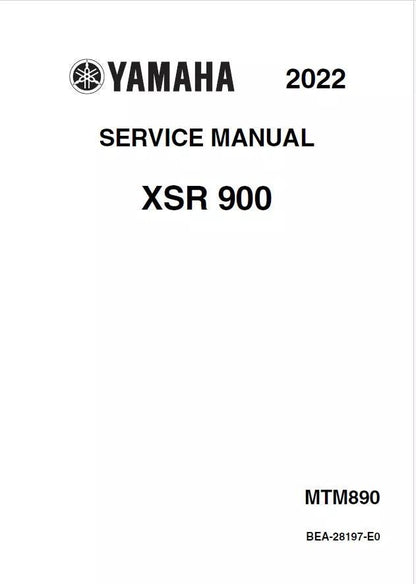Yamaha XSR 900 Motorcycle Service Manual factory service manual title page