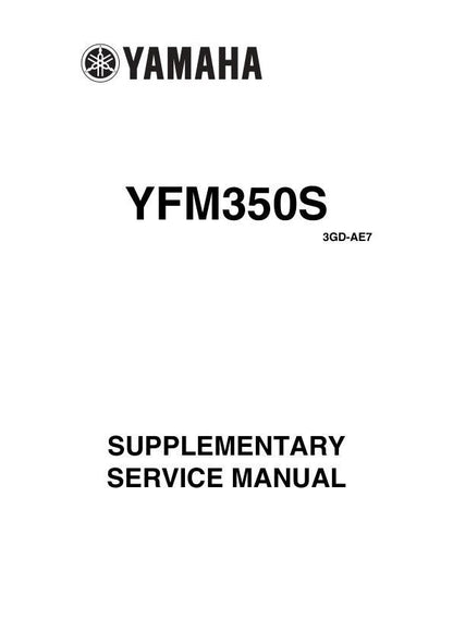Yamaha Raptor YFM350S Motorcycle Service Manual factory service manual title page