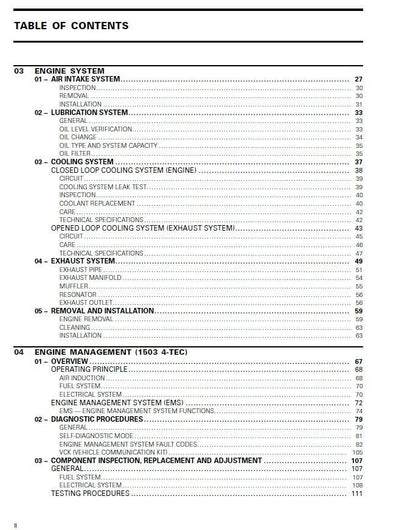 Sea-Doo GTX RXP RXT WAKE Service Manual sample page with diagrams and specifications
