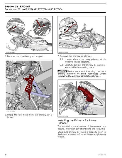 Skidoo Freeride 600 850 Snowmobile Service Manual table of contents