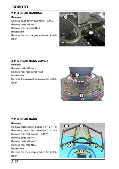 CFMOTO CFORCE 400 Service Repair Manual sample page from service manual