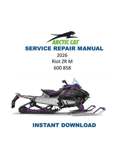 Arctic Cat Riot ZR M 600 858 Snowmobile Service Manual 2026 - Service Manual PDF Instant Download