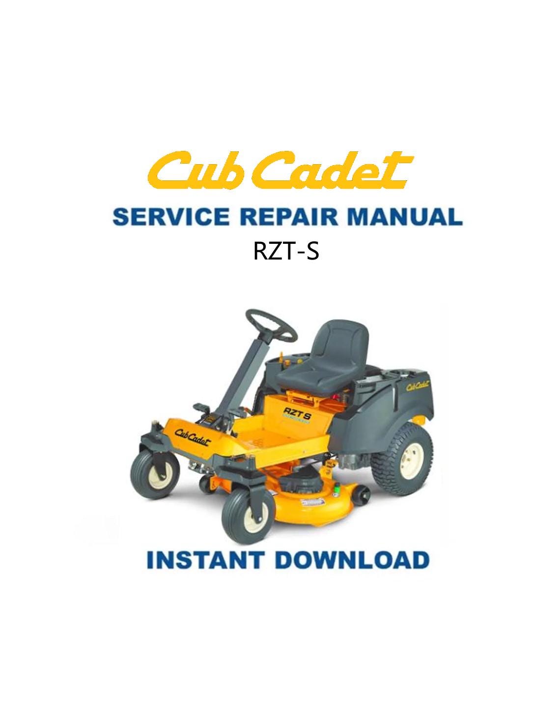Cub Cadet RZT-S Zero Turn Mower Service Manual - Service Manual PDF Instant Download