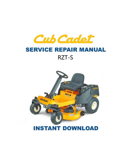 Cub Cadet RZT-S Zero Turn Mower Service Manual - Service Manual PDF Instant Download